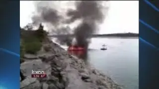 Party boat goes up in flames on Lake Travis
