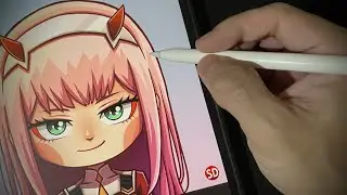 🥰 CUTEST Waifu Ever - Zero Two Drawing | Kawaii Chibi Art #shorts #zerotwo