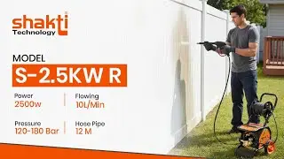 Shakti Technology S-2.5KW R High-Pressure Washer , 2500W Power Cleaner for Car, Heavy-Duty Cleaning.