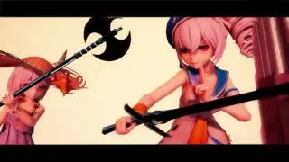 【MMD】 Two Girls' Fighting