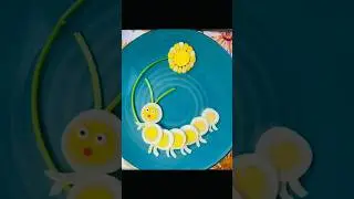 Make a simple boiled Eggs Caterpillar/ Easy food Art #shorts #craft #art #flower #bug #eggs #foodie