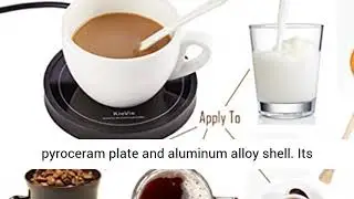 Electric Coffee Mug Warmer for Home/Office Use, Pyroceram Plate and Metal Shell