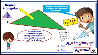 Medida de la superficie geométrica triangular - 4to de primaria