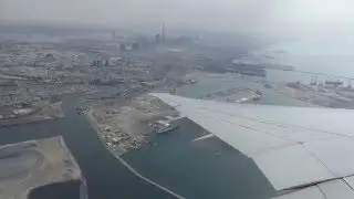Descolagem e vista aérea de Dubai