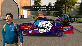 I visited  poor servers and giveaway my $50.000.000 & Cars | Car Parking Multiplayer | Funny Moments