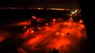 Low approach and night landing at KPWA Wiley Post Airport.