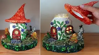 Простая идея создания домика фей своими руками из стеклянной банки