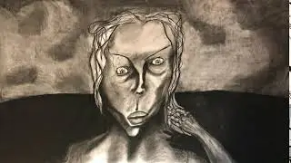 Bird (charcoal animation) on 24 x 36 in paper)