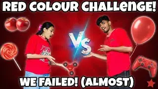 Red Colour Challenge 😂 With Her | VLOG 14