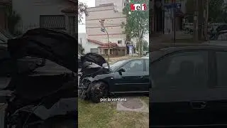 Impresionante choque entre un auto y un patrullero en San Justo