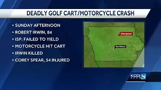 Iowa golf cart driver killed in crash with motorcycle