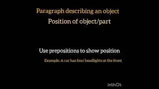 Description of an object