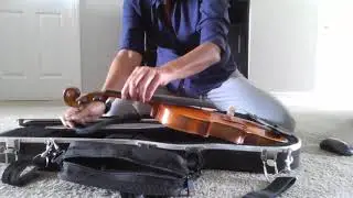 Lesson 3- Beginner violin, How to put shoulder pad on violin and pack violin back into case