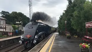 60007 &lsquo;Sir Nigel Gresley&rsquo; steaming past Settle with D1935 at the rear - 28/08/2024