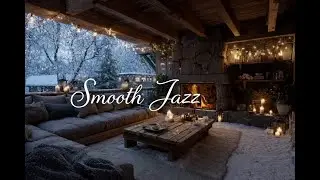 Smooth Night Jazz - Fireplace, Cozy Snow & Relaxing Ambience❄️