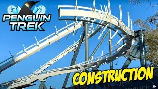 SeaWorld Orlando; Penguin Trek Construction Update and Coaster POVs