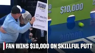 WATCH: Fan sinks full-court golf putt to win $10k 💰🚨 | ESPN College Basketball