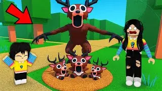 EL CIERVO MALVADO TUVO BEBES Y LOS CAPTURAMOS | Los juegos m&aacute;s locos de 99 Noches Roblox paolazgames