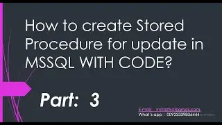 How to create stored procedure for update in ms sql?
