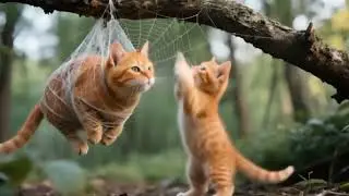 Brave Small Cat Faces Spiders & Rat to Save Big Cat | Emotional Rescue Story 😭🐱#Animal Attack