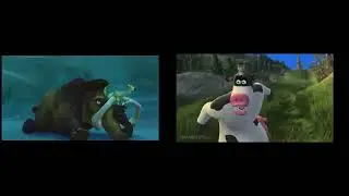 Ice Age (2002) Ice Slide vs Barnyard (2006) Hill Surfing