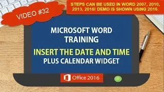 INSERTING THE DATE AND TIME | FEATURING MICROSOFT WORD 2016 | WORD TIPS TRICKS SHORTCUTS #32