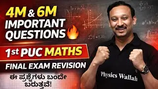 4M & 6M Important Questions | Maths | 1st puc Final Exam Revision🔥 #1stpuc