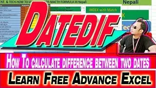 ADVANCE EXCEL PART#24 How To calculate difference between two dates in excel In Nepali
