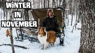 Bushcraft Camp in the Snow - Winter in November