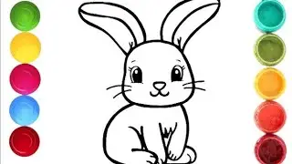 How to draw a cute Rabbit drawing coloring for kids 
