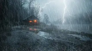 Heavy Rain and Thunder Sounds for Sleeping | Quiet Thunder Echoes & Soothing Night Rain Ambience