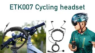 ETK007 Cycling headset with Adjustable throat mic Two earpieces and Handlebar PTT
