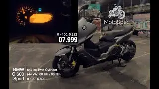 BMW C 600 SPORT | AKRAPOVIC 0 - 180 TOP SPEED ACCELERATION ACELERACI&Oacute;N DATA by MotoSpec