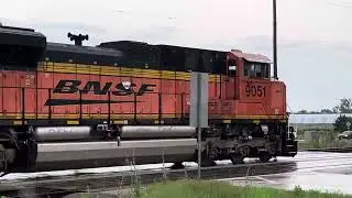 Montana Rail Link (2nd in lashup) Coal Train moves by Montgomery IL in rain🌧️