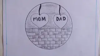 How to draw mom dad drawing //mom dada circle drawing 