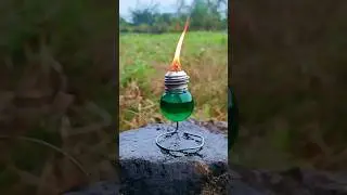 SURVIVAL: 🪔🪔Recycle broken light bulbs into oil lamps 🪔 #survival #skills #bushcraft #fire #oillamp
