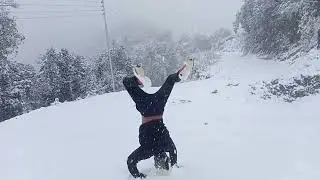 experience snow for the first time( heavy snowfall in mountain on Nepal)