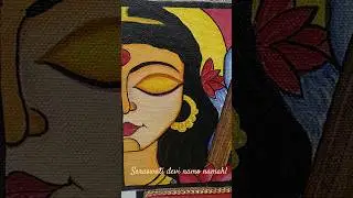 MaaSaraswati Canvas painting #canvas #painting #artwork #easydrawing #easypainting #simpledrawing