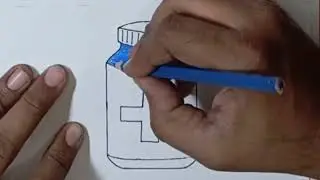 How To Draw medicine bottle Easy | bottle Drawing Step By Step Drawing Tutorial by Kids Express