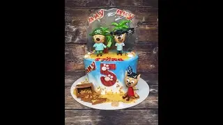 Оформление торта 3 кота_How to make cake 3 cats_Como fazer um bolo de 3 gatos