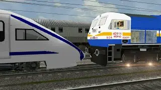 Vande Bharat Express Loco failed rescued by WDP4D in Indian Train Simulator