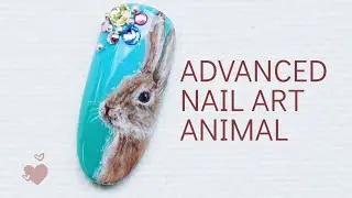 HOW TO: Advanced hand painted nail art / Rabbit nail art / Easter nail art