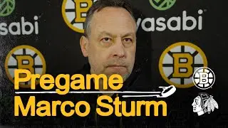 Marco Sturm talks with the media before BOS @ CHI