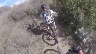 Holeshot single trail down hill, In San Clemente