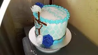 A SIMPLE BEAUTIFUL BAPTISM CAKE DECORATION FOR BABY BOY/BOYS