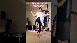 🔥 Mini Band March with W ArmsFull Body Burn | Core &bull; Glutes &bull; Shoulders #trending #fitnessshorts