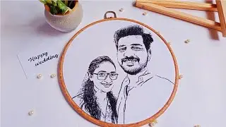 portrait embroidery making /wedding gift idea/#habiscrafts #makingvideos