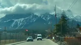 Canmore Downtown Drive 4k - Alberta, Canada