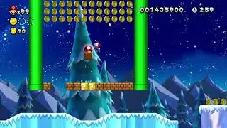 New Super Mario Bros U Deluxe World 4: Frosted Glacier 100% Walkthrough