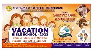 LIVE Vacation Bible School (VBS) Final Day  | Sunday School from Centenary Baptist Church | 2023